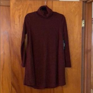 Cowl neck sweater dress